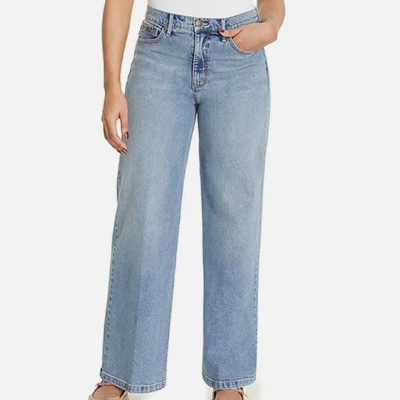 NWT WOMENS NINE WEST WIDE LEG JEANS -10 - Picture 1 of 4